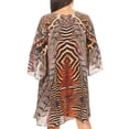 thumbnail image 2 of Sakkas Maris Women's Casual Shift 3/4 Sleeve Short Mini Dress A Line Print Silky - ZBK287-Black - One Size Regular, 2 of 5