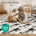 thumbnail image 4 of ODIKA 9'x12' Beige Black Geometric Pattern Design Washable Area Rug Modern Abstract Shapes with Diagonal Lines Low Pile, Flatwoven, for Great Room, Indoor Concept, Large Living, 4 of 7