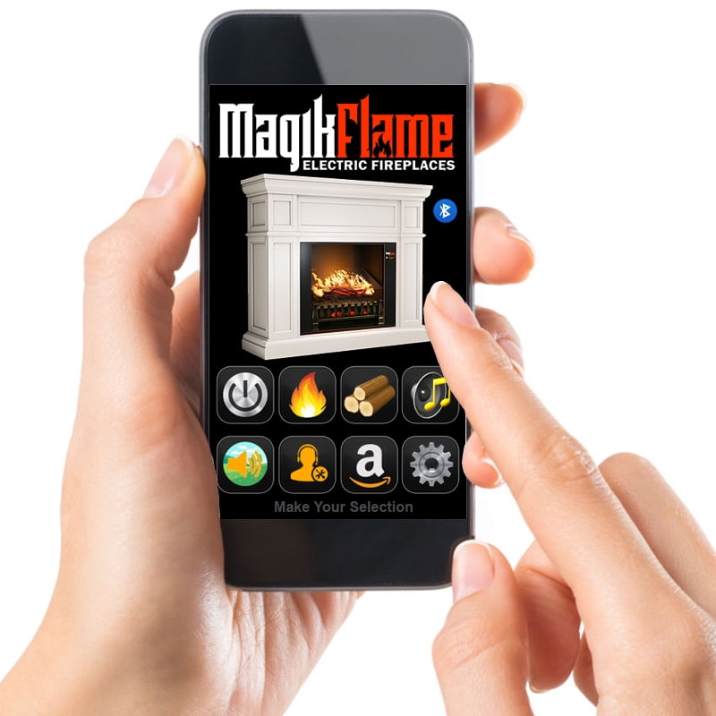MagikFlame Electric Fireplace 28 Insert - Large Black Firebox - 30 Flames,  Large, Freestanding, 5,200 BTU Heater, Crackling Log Sound, Bluetooth, App  - New Home Design, Remodels, Family Atmosphere - Walmart.com