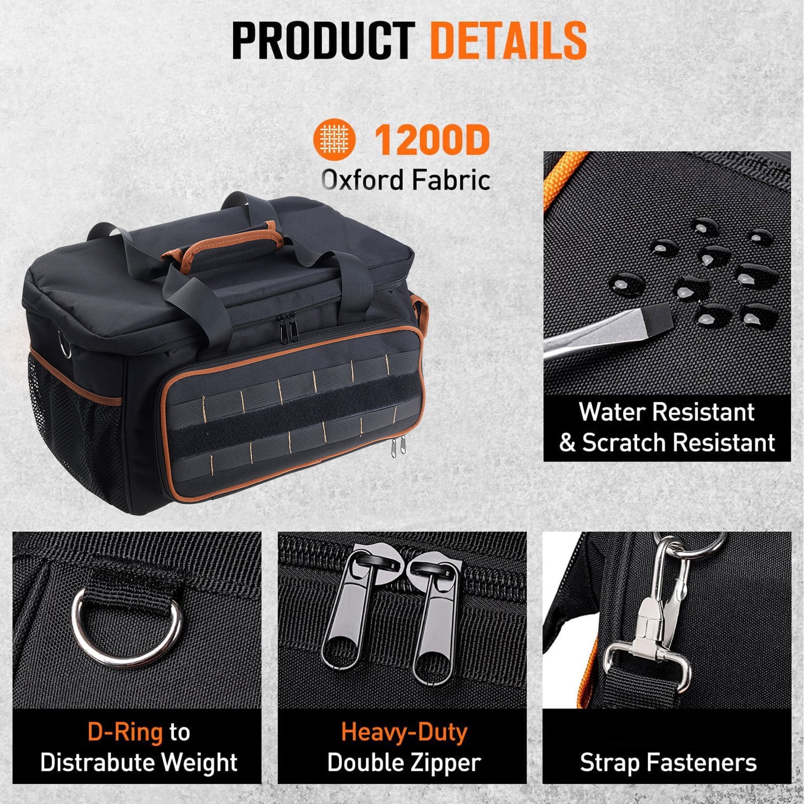 17inch Tool Bag Pouches Heavy Duty Tools Utility Pouches Multipurpose Storage Organization Storage Bags for Screwdriver
