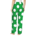 thumbnail image 3 of Daiia Green And White Polka Dot Women's Sleep Pant with Pockets and Drawstring,Pajama Pants-XX-Large, 3 of 9