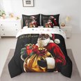 thumbnail image 2 of jejeloiu Lovely Santa Claus 7-Piece Bedding Comforter Set,Chic Xmas Gifts King Bedding Sets,Merry Christmas Bed Sheets For Girls Boys,Red Gray Beige Bedroom Decor Reversible, 2 of 8