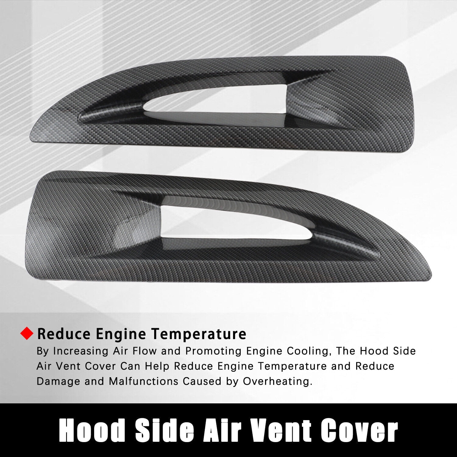Set of 2 Hood Side Air Vent Cover Left & Right Fit for 2007-2017 Jeep Wrangler