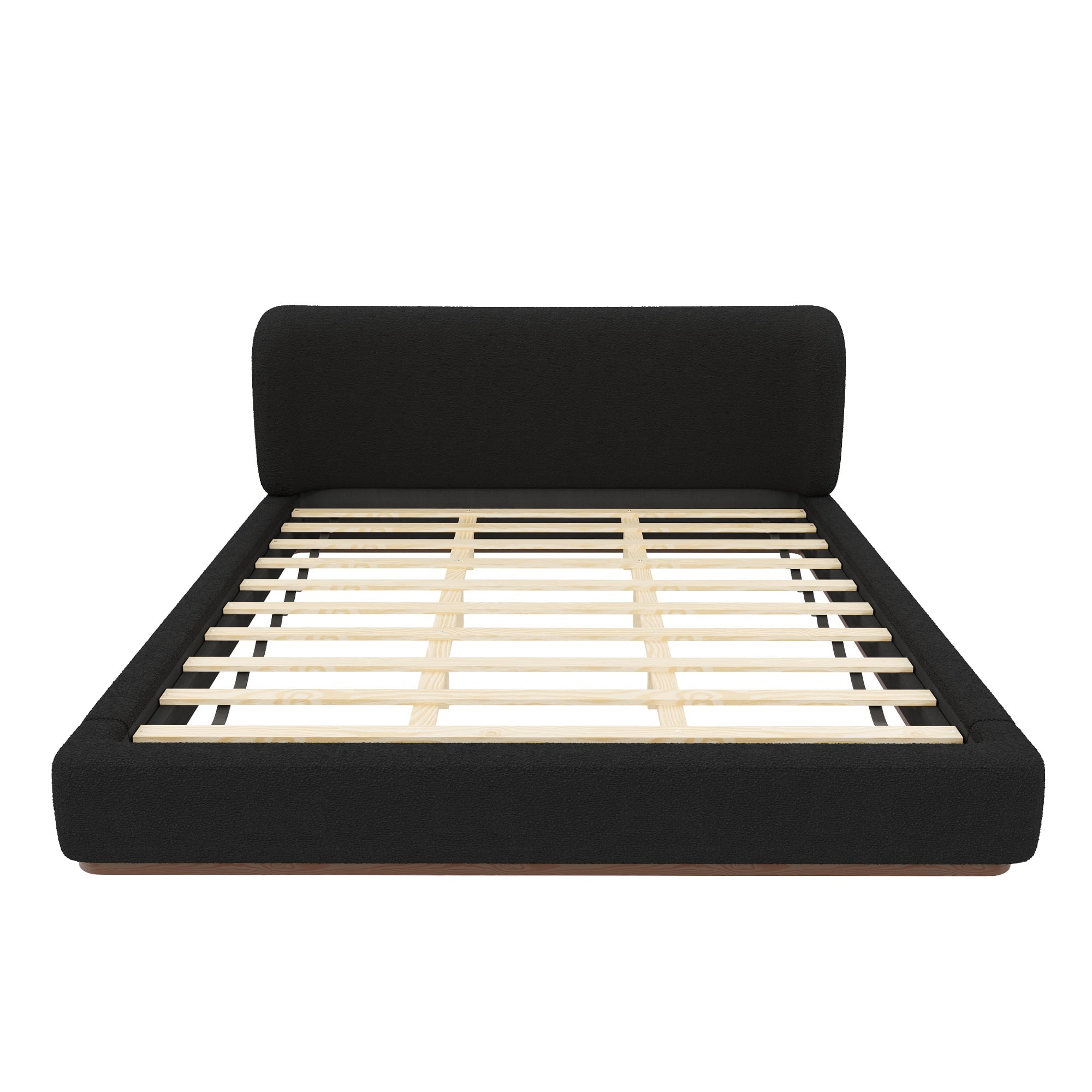 Euroco Upholstery King Size Platform Bed, Black