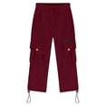 thumbnail image 4 of Gunia Sweatpants For Boys Joggers School Pants Casual Jogger Pants With Pockets Elastic Bottom Lined Warm Thickened Outdoor Sweatpants For Kids Athletic Pants Red 13-14 Years, 4 of 5
