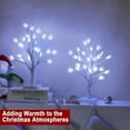thumbnail image 5 of Tabletop Christmas Tree, 2 Pack Lighted Birches Tree Small Christmas Tree, Prelit 48 Snowflake White Lights Timer, Battery Operated Adjustable Branches Xmas Decor Home Indoor Mantel 18 inch White, 5 of 5