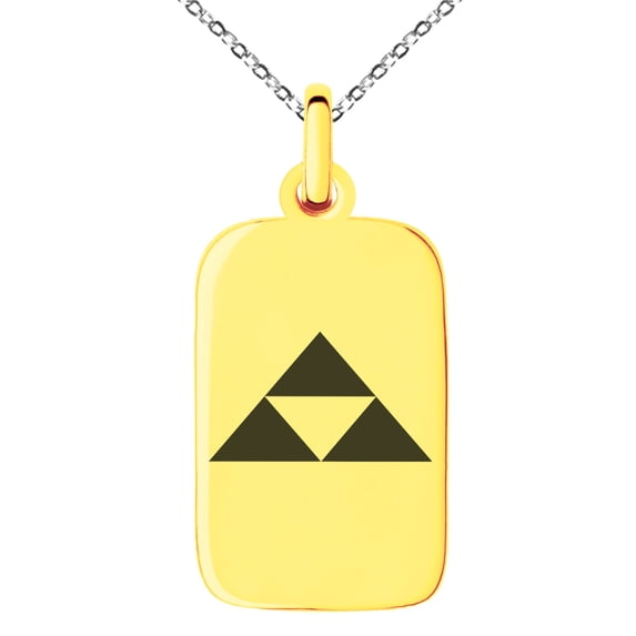 Stainless Steel Houjou Samurai Crest Engraved Small Rectangle Dog Tag Charm Pendant Necklace
