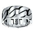 thumbnail image 2 of Bling Jewelry Mens Biker Jewelry Wide Curb Chain Link Ring Band .925 Sterling Silver 8MM, 2 of 5