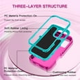 thumbnail image 2 of I-HONVA For iPhone 16 Pro Max Case Compatible with MagSafe,3-Layer Military Grade Drop Protection Anti-Slip Bumper Rugged Shockproof Dustproof Protection 6.9 inch Phone Case,Rose Turquoise, 2 of 7