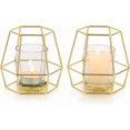 thumbnail image 1 of Portavelas Geométrico para Velas de Té Oro - Juego de 2 Portavelas de Luz de Té Portavelas para Velas de Pilar Soporte de Velas de Metal Centro de Mesa para Decoración de Boda, Fiesta, Café, 1 of 8