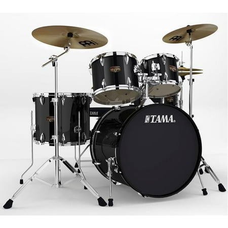 Tama Imperialstar 5-Piece Complete Drum Kit with 22" Bass Drum and Hardware, Cymbals, Black