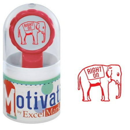 - Motivations Pre-inked Teacher Stamp - Right On (Elephant) - Red Ink