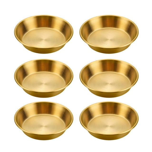 Plats à Sauce en Acier Inoxydable 6 Pcs Mini Soucoupes Individuelles Plats Ramequins Bols pour Trempette Pudding Coupelles à Condiments pour Maison Fête Restaurant