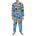 thumbnail image 3 of Kdxio Monkeys Swinging from Palms Men’s Pajama Set Pajamas For Men 2 Piece PJ Set with Men Pajama Pants and Long Sleeve T-Shirt Lounge Set-, 3 of 7