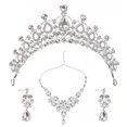 thumbnail image 3 of Corona Diadema Pendientes De Novia Collar Boda Fiesta De Graduación YONGSHENG Plata, 3 of 3