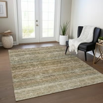 Addison Rugs Chantille Indoor/Outdoor Transitional Stripes Copper Washable Rectangle Rug, 8' x 10'