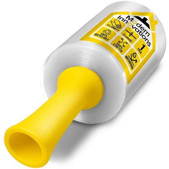 Mini Stretch Wrap 5 Inch Plastic Stretch Film for Pallet Wrap - Stretch Wrap for Moving Supplies - 5 Inch x 1000 Feet, 70 Gauge, 1 Pack with Handle