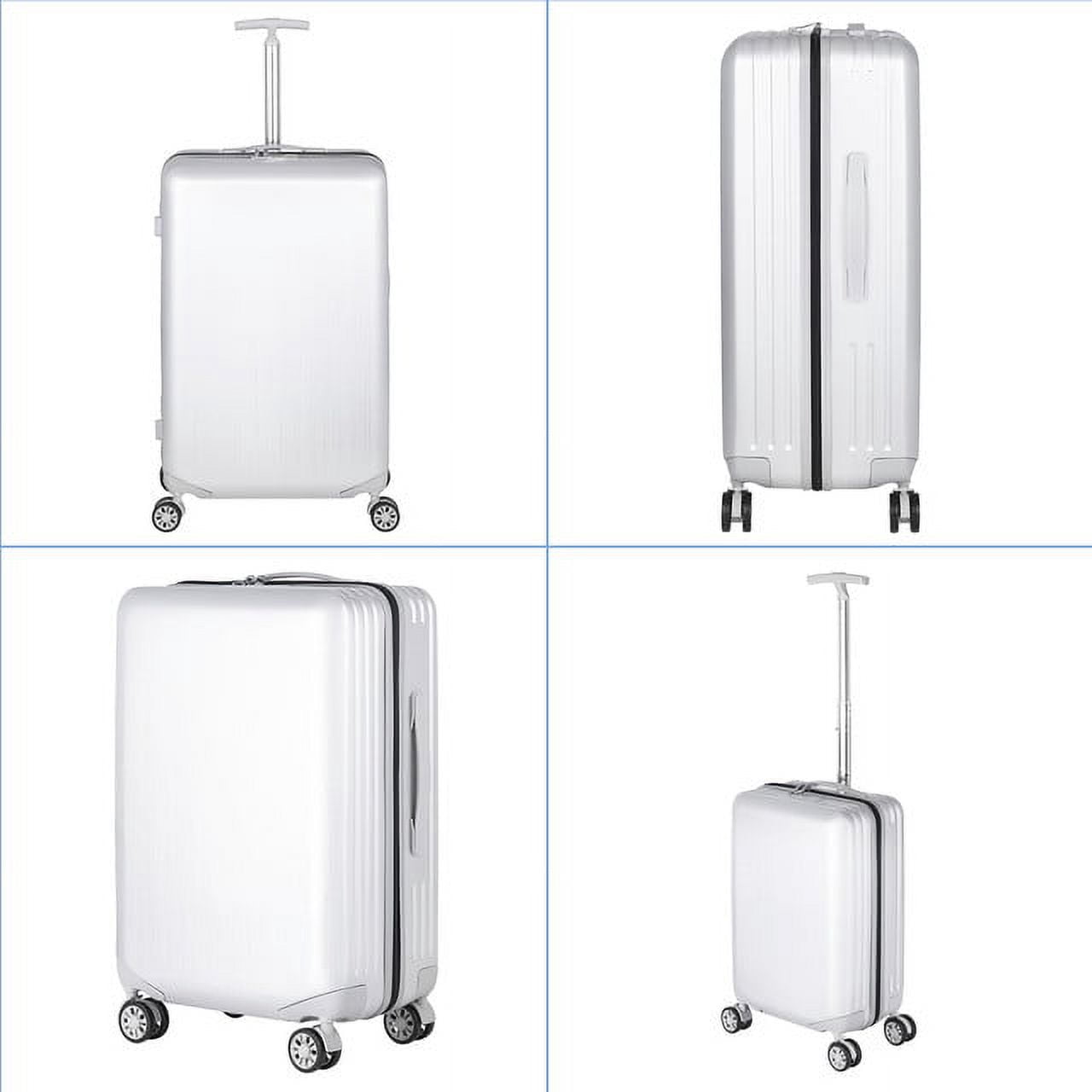 Hikolayae Mesa Collection Hardside Spinner Luggage Sets in White, 3 Piece - TSA Lock