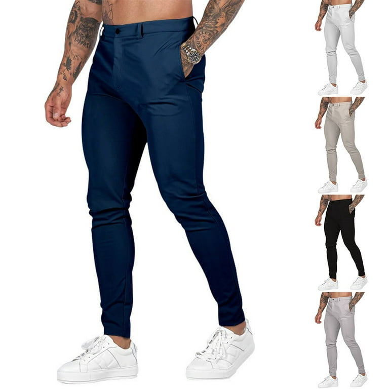Buy Men Polyester Slim-Fit Gym Track Pants - Navy Online