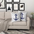 thumbnail image 7 of GZHJMY Navy Blue Anchor Throw Pillow Cover Set of 2 Nautical Pillowcases Soft Cotton Home Decorative Pillow Case Double Sided Cushion Covers 16 X 16 Inch for Indoor Outdoor Bedroom and Car, 7 of 7