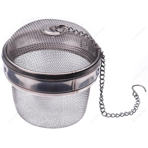M.V. Trading SD2317 Stainless Steel Locking Spice Mesh Ball, Tea Strainer, Tea Infuser, Giant Size, 2½-Inch
