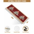 thumbnail image 5 of Christmas Stair Treads for Wooden Steps Indoor Runner Rug Carpet, Cardinal Pine Cone Branches Black Red Plaid 7 Pieces Peel and Stick Staircase Step Treads Covers Washable Throw Door Mats, 30"x8", 5 of 7