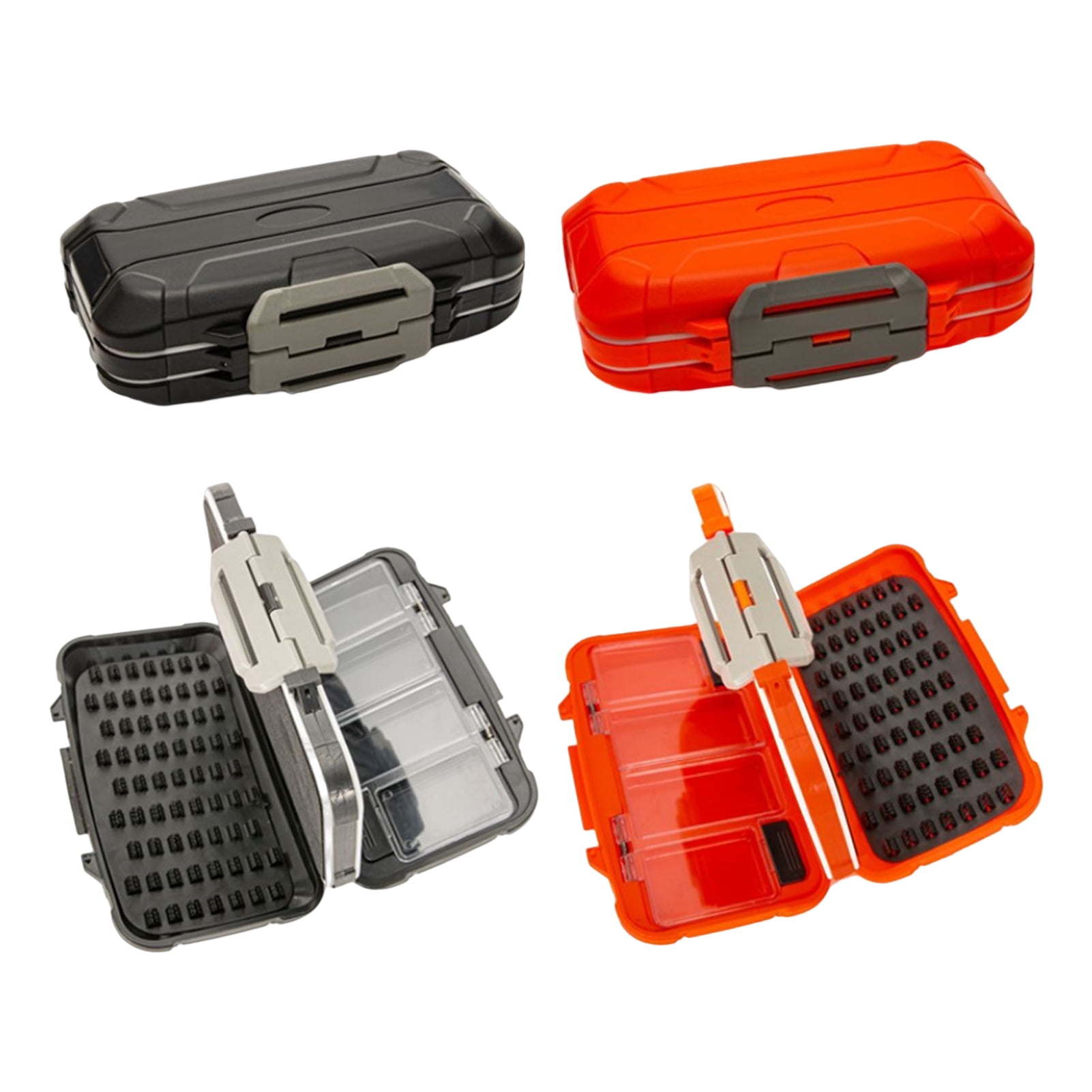 huanledash Fishing Tackle Box Sturdy Lightweight Portable Thicken Texture Multifunctional Shockproof ABS Double-open Fishing Box Flies Accessories