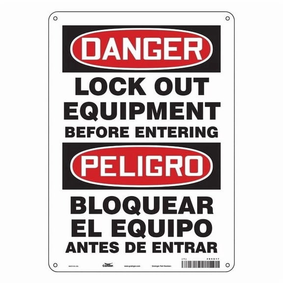 Condor Safety Sign,14 inx10 in,Aluminum 485X17