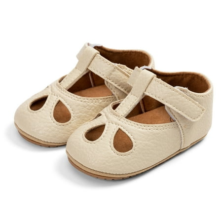 

Baby Solid Color Leather Shoes Anti-Slip Soft Sole Hollow Shoes