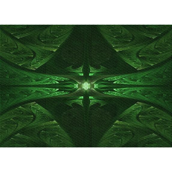 Ahgly Company Indoor Rectangle Patterned Green Area Rugs, 2' x 5'