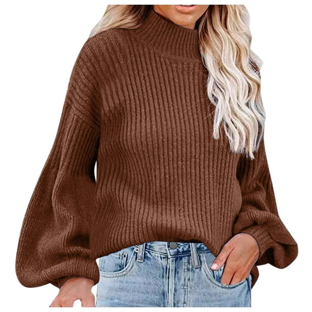NEGJ Womens Half Turtleneck Long Sleeve Pullover Sweater Solid Color Temperament Knit Top Turtleneck Sweater Women Turtle Neck Shirts for Men