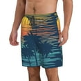 thumbnail image 2 of KLL Palm Trees Men's Casual Summer Beach Shorts Hawaiian Shorts with Pockets-X-Large, 2 of 5
