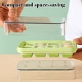 thumbnail image 4 of Partheme Ice Cube Tray with Lid and Bin - Ice Cube Trays for Freezer, Stackable Ice Bucket with Storage Container for Kitchen, RV, Cocktail, Coffee , Green, 4 of 6