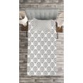 thumbnail image 3 of Ambesonne Garden Quilted Bedspread Set 2 Pcs, Leaves Circles, Twin Size, Grey White, 3 of 3