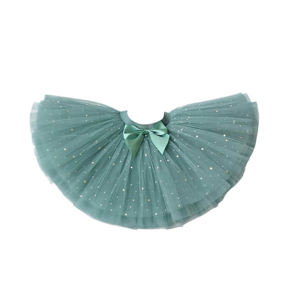 TEAJOPSUU Girls Ballet Tutu Skirt Toddler Girls Sparkling Sequin Tulle Dance Skirts Elastic Waist Layered Princess Tutu Skirt for 3-13Y,A-Green
