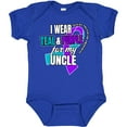 thumbnail image 3 of Inktastic Suicide Prevention I Wear Teal and Purple for My Uncle Boys or Girls Baby Bodysuit, 3 of 5