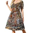 thumbnail image 2 of El golpe maestro del leñador de hadas - Vestido de manga corta de Richard Dadd vestidos de cóctel elegantes y chic vestido de mujer, 2 of 7