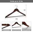 thumbnail image 4 of Better Homes & Gardens Wood Suit Hangers for Adult, 5 Pack, Walnut Finish, 4 of 15