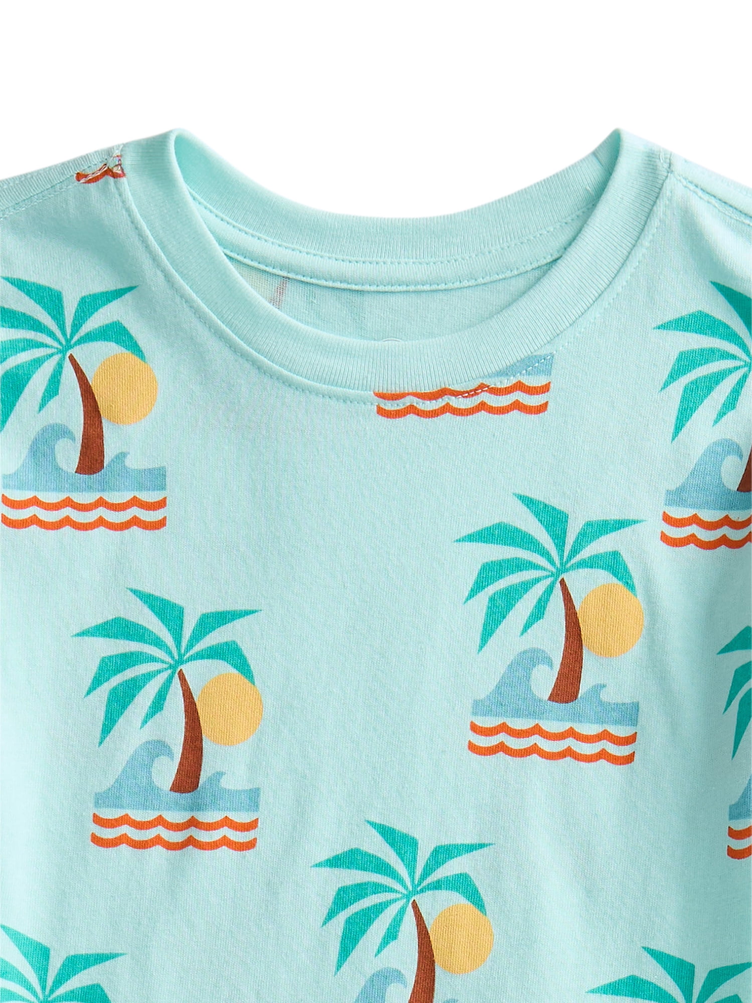 Wonder Nation Toddler Boys Short Sleeve Top and Shorts Outfit Set, 2-Piece, Sizes 12M-5T