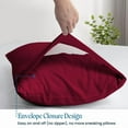 thumbnail image 3 of 800 Thread Count 100% Egyptian Cotton Pillowcase Set, Standard/Queen Size 20x30 Inch, Burgundy, 2-Pack, Envelope Closure, Soft, Cooling, Crisp & Breathable, 3 of 4