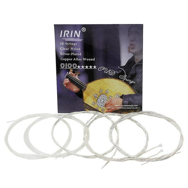 Oud String Set in Clear Nylon and Silver-Plated Copper Alloy (10 Strings)