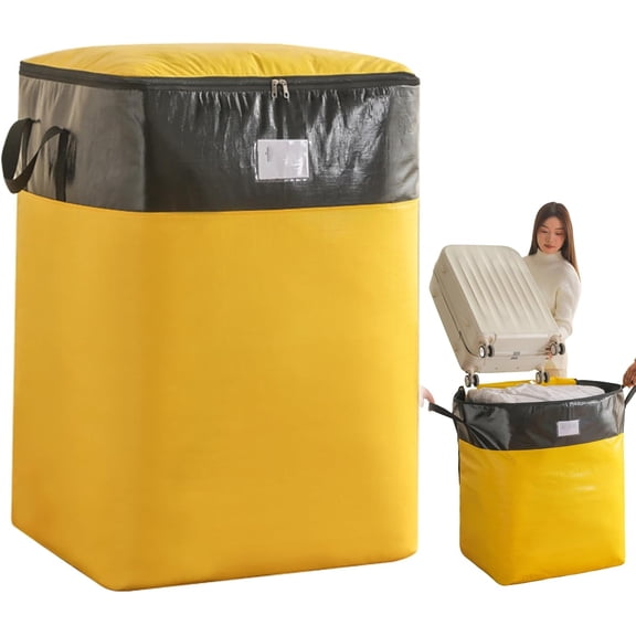 Jumbo Moving & Storage Bag, Extra Large Heavy Duty Moving Bags with Reinforced Handles & Secure Drawstring Closure, Foldable Moving Storage Tote for Clothes