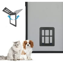 NOGIS Pet Screen Dog Door 8.2"x 9.6" Cat Door with Magnetic Flap Lockable Dog Doors for Existing Screen/Sliding Door, Window and Porch - Black