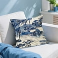 thumbnail image 1 of Funda de almohada de porcelana azul y blanca Serie Lino Hogar Salón Sofá Cojín decorativo Dormitorio Almohada, 1 of 4