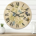 thumbnail image 2 of Designart 'Ancient Chrysanthemums With Bouquet II' Traditional Wood Wall Clock, 2 of 5