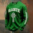 thumbnail image 2 of IWRICH Men's St. Patrick's Day Printed Waffle T-Shirt Waffle Slainte Irish Celtic Cross Tops Long Sleeve Crew Neck Tees Green XL, 2 of 3