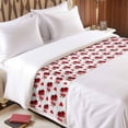 thumbnail image 3 of Cherry Bed Runner for King Size Bed, Watercolor Red Fruit Love Wave Point Wood Grain Soft Bedding Scarf Bedding Protector Slipcover Sofa Throw for Bedroom Hotel Guesthouse, 3 of 8