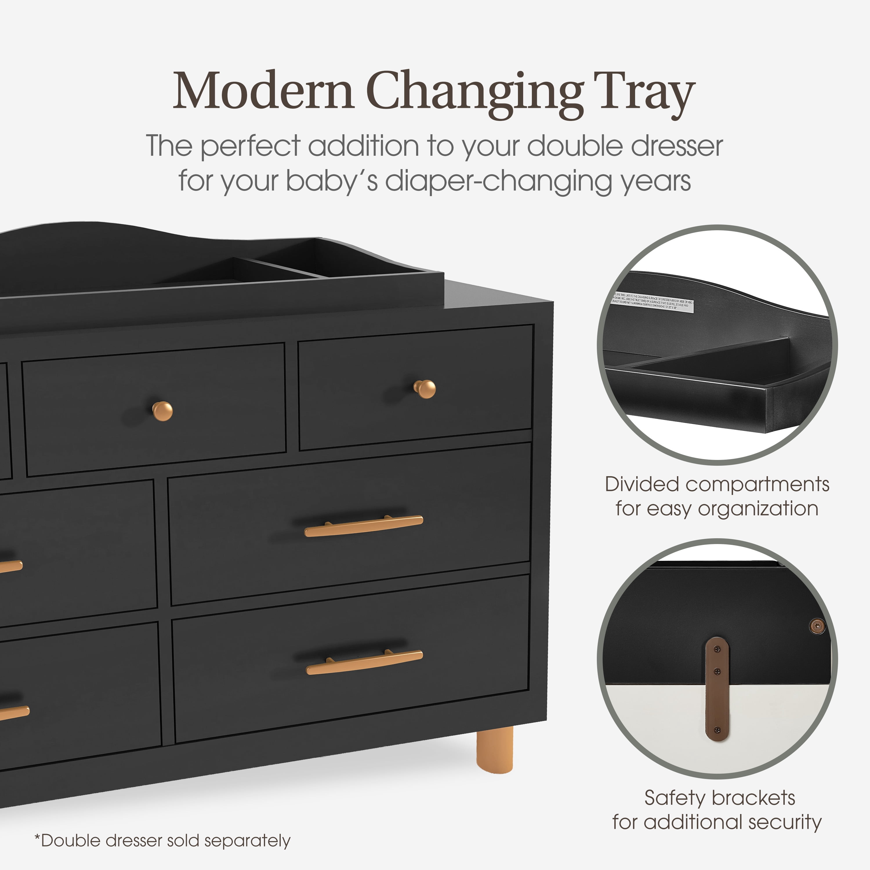 Evolur Changing Tray, Black