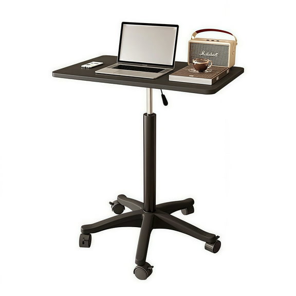 Height Adjustable Mobile Standing Laptop Desk,360° Swivel Wheels Portable Rolling Laptop Side Table for Living Room/Bedroom/Sofa/Office