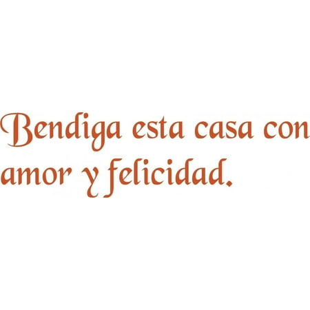 wall quotes - 'bendiga esta casa con amor y..' 6"x20" - vinyl